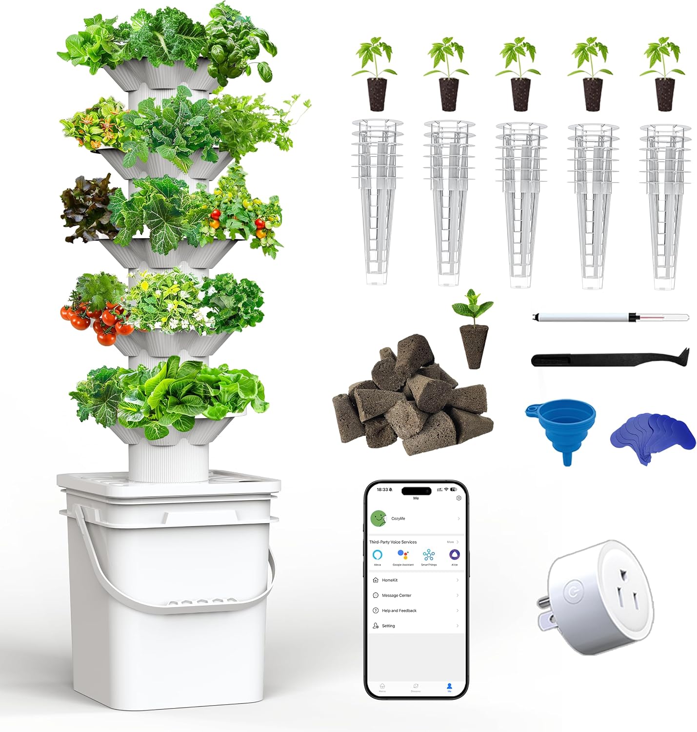 Hydroponic Tower - Kit Sistema di Coltivazione Idroponica a